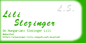 lili slezinger business card